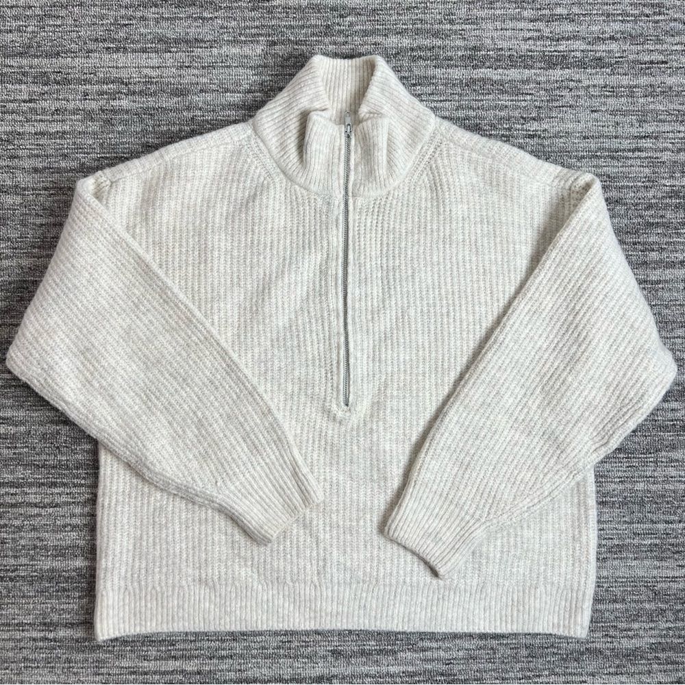 Vince Camuto Pullover Sweater Ladies Large Malted Half Zip Knitted Soft Comfy